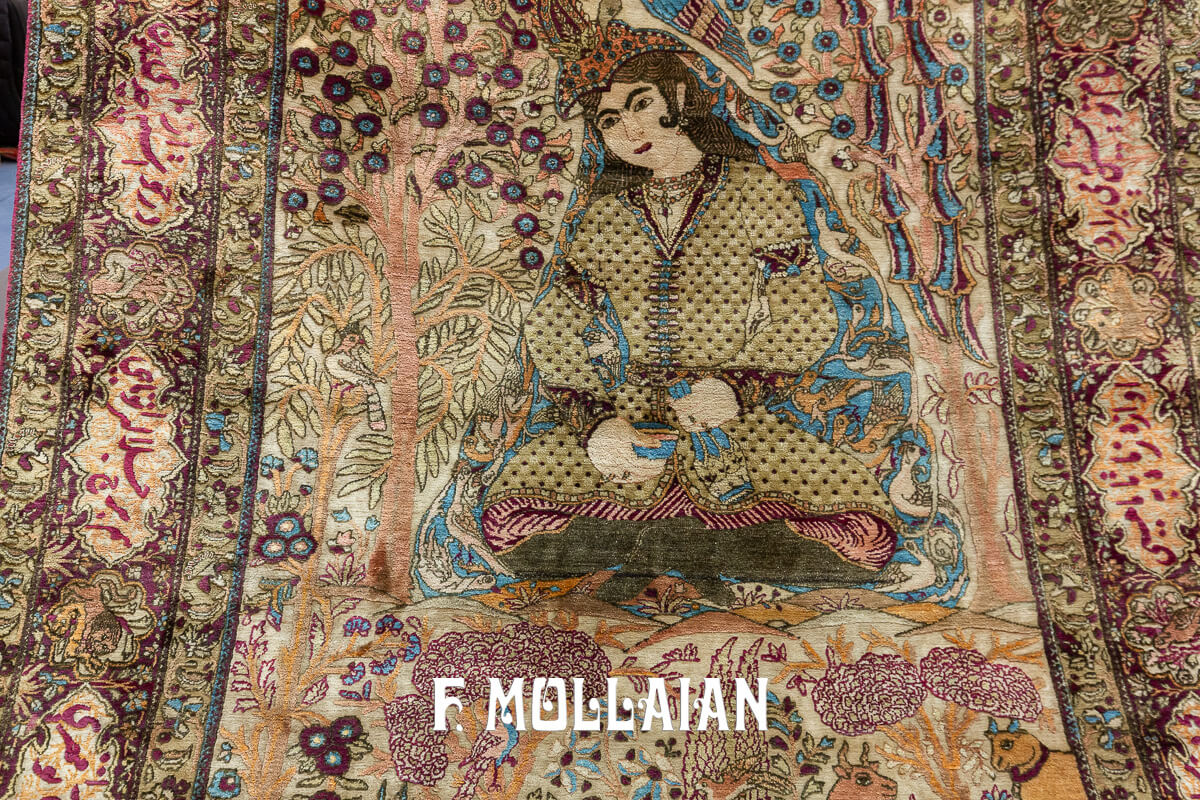 Kashan Mohtasham Pictorial Souf Silk Rug n°:549447